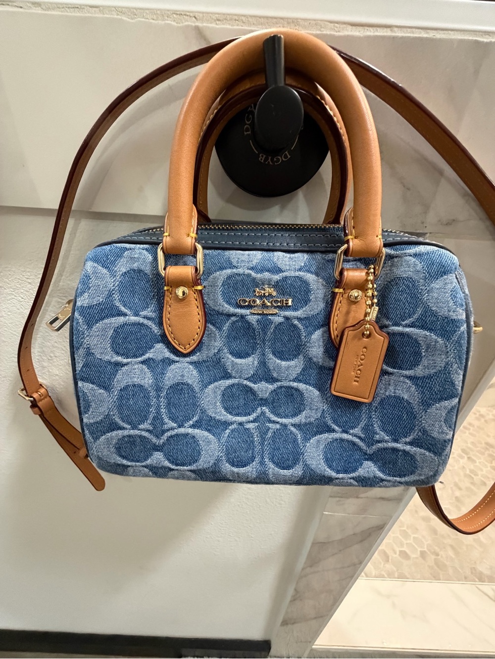 Coach Mini Rowan Crossbody Denim with matching wallet